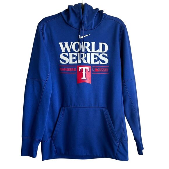 Nike Other - Nike Hoodie Men's MLB Texas Rangers World Series 2023 Dri-Fit Size Medium Blue